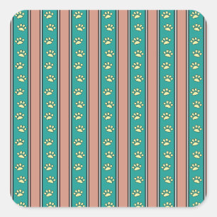 Pawprint Stripes Vierkante Sticker