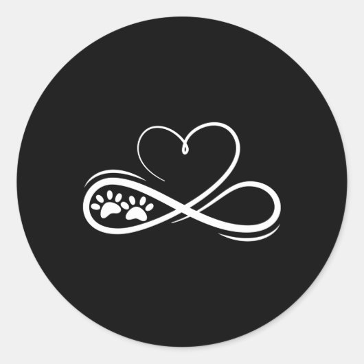 Pawprints Infinite Love He Infinity Symbool Ronde Sticker (Voorkant)