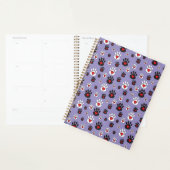 Pawprints met rode harten op blauw planner (Display)