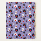 Pawprints met rode harten op blauw planner (Achterkant)