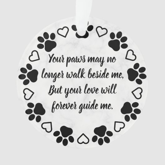 Pawprints of Love foto Pet Memorial Ornament (voorkant)
