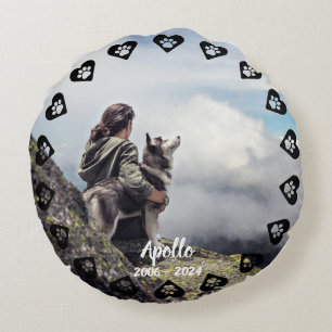 Pawprints of Love foto Pet Memorial Rond Kussen