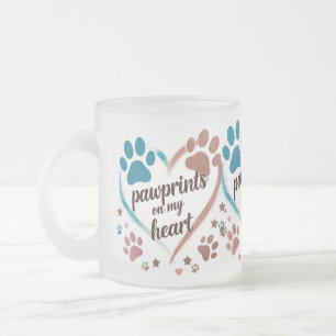 Pawprints on My Heart - Colorée Frosted Pet Mug