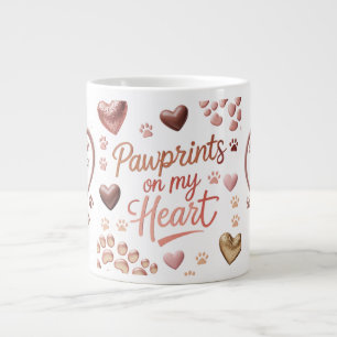 Pawprints on My Heart - Jumbo Pet Lover Mug