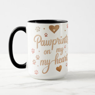 Pawprints op mijn hart – Blush Pink & Roos Gold Mok