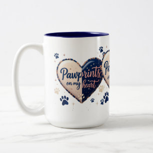Pawprints op mijn hart Mok - 15oz Pet Lover Gift