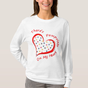 Pawprints op mijn hart t-shirt
