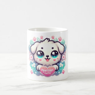 Pawprints op mijn hart, voor altijd kawaii puppy M Koffiemok