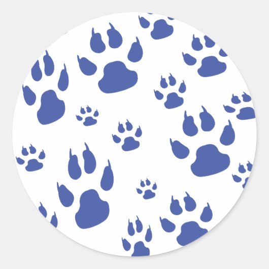 Pawprints Ronde Sticker (Voorkant)