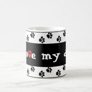 "Pawprints" (stijl #2) KoffieMok