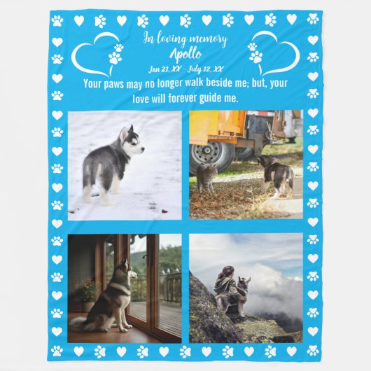 Pawprints van de liefde Foto Fleece Deken (Voorkant)