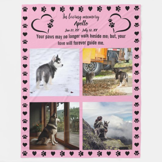 Pawprints van de liefde Foto Fleece Deken (Voorkant)