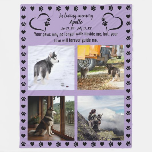 Pawprints van de liefde Foto Fleece Deken (Voorkant)