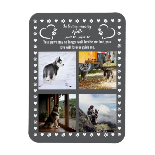 Pawprints van de liefde Foto Magneet (Verticaal)