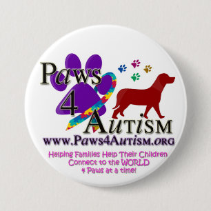 Paws 4 Autsim Ronde Button 7,6 Cm
