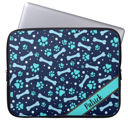 Paws and Bones Electronics Bag Laptop Sleeve (Voorkant)