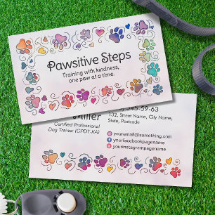 Paws and Heats - handgetekende lijnkunst & waterve Visitekaartje