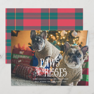 Paws and Kisses Gekke Pet Photo Holiday Kaart