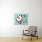 Paws and Play – Adorable Cat Illustration Wandkleed (In Situ (horizontaal))