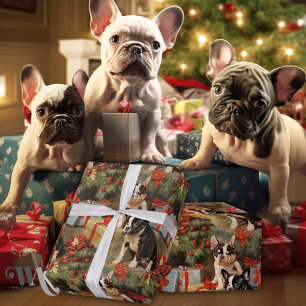 Paws & Cadeaus Franse Bulldog Kerst Cadeaupapier