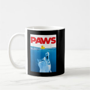 PAWS Cat and Yellow Rubber Duck Cute Kitten Funny Koffiemok