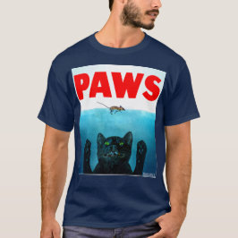 Paws Cat Jaws Grappige film Parodie T-shirt