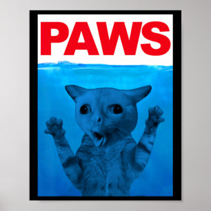 Paws Cat Meme Humor Funny Kat Lover Funny Cats D Poster