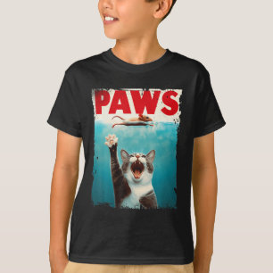 Paws Cat Mouse Parodie Cat Shark Chasing Muis Kitt T-shirt