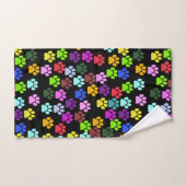 Paws colorés, Motif Paw, Paws de chien, Empreintes (Serviette à main)