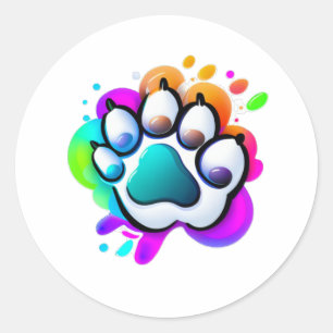 Paws Emoji Kleurrijke Splash Sticker