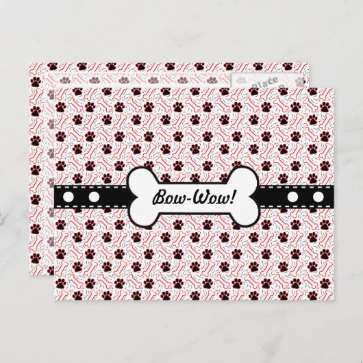 Paws en Botten Funny Design for Hondenliefhebbers Briefkaart (Voorkant / Achterkant)