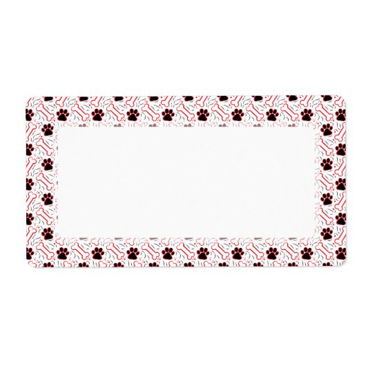 Paws en Botten Funny Design for Hondenliefhebbers Etiket (Voorkant)