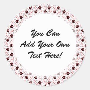 Paws en Botten Funny Design for Hondenliefhebbers Ronde Sticker