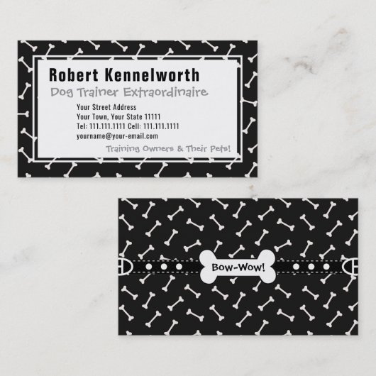 Paws en Botten Funny Design for Hondenliefhebbers Visitekaartje (Voorkant / Achterkant)