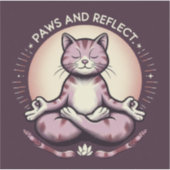 Paws en Reflect Yoga Kat Vinyl Mindful Kat Sticker (Voorkant)
