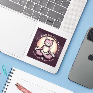 Paws en Reflect Yoga Kat Vinyl Mindful Kat Sticker