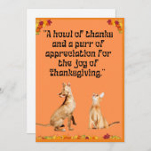Paws et Merci : Cartes d'Action de grâce (Devant / Derrière)