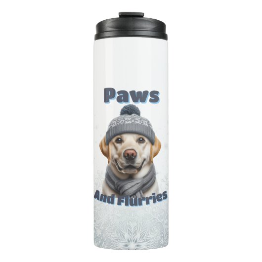 Paws & Flurries - Winter Dog Design Thermosbeker (Voorkant)