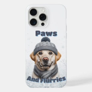 Paws & Flurries - Winterhondendesign iPhone 15 Pro Max Hoesje