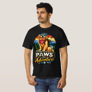 Paws for Adventure Golden Retriever Wandelende Hon T-shirt