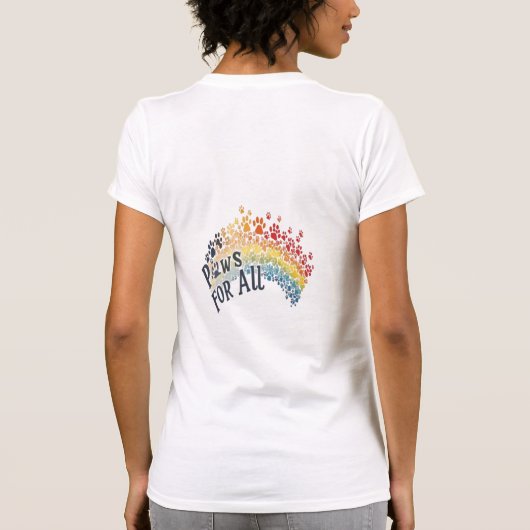 Paws for All – Rainbow Paw Print Unity T-shirt (Achterkant)