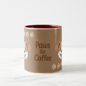 Paws for Coffee Two-Tone Coffee Mug (Centre)