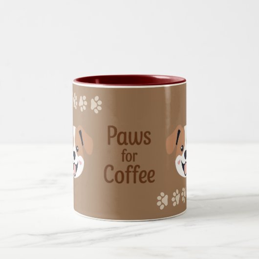 Paws for Coffee Two-Tone Coffee Mug (Centre)