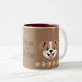 Paws for Coffee Two-Tone Coffee Mug Tweekleurige Koffiemok (Voorkant rechts)