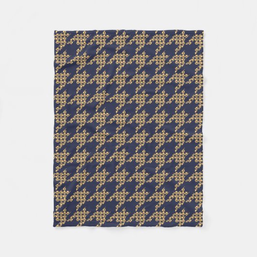 Paws-for-Houndstooth Fleece Blanket (marine/Butter Deken (Voorkant)