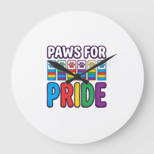Paws for Pride Regenboog Pootafdruk Huisdier Liefh Grote Klok