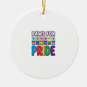 Paws for Pride Regenboog Pootafdruk Huisdier Liefh Keramisch Ornament