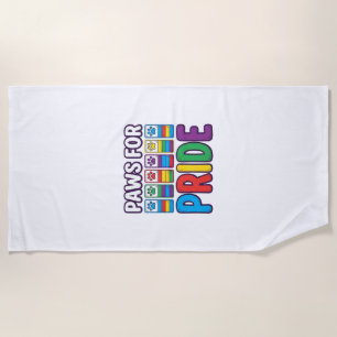 Paws for Pride Regenboog Pootafdruk Huisdier Liefh Strandlaken