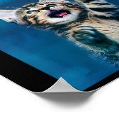 Paws Funny Cat Parodie Cat Lover Gift Kitten Shark Poster (Hoek)