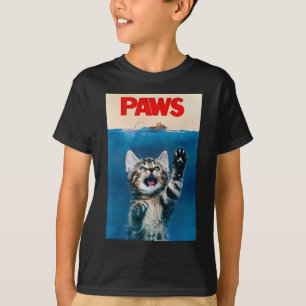 Paws Funny Cat Parodie Cat Lover Gift Kitten Shark T-shirt